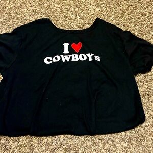 I ❤️ cowboys crop top woman Tee shirt